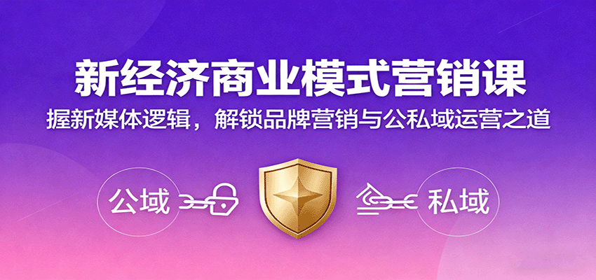 新经济商业模式营销课，握新媒体逻辑，解锁品牌营销与公私域运营之道-heixma