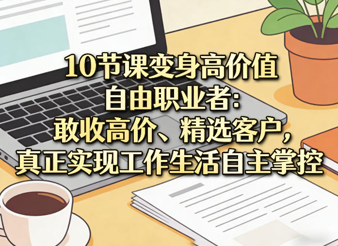 10节课变身高价值自由职业者：敢收高价、精选客户，真正实现工作生活自主掌控-heixma