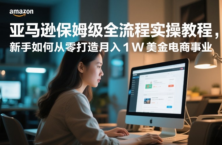 亚马逊保姆级全流程实操教程，新手如何从零打造月入1W美金电商事业-heixma