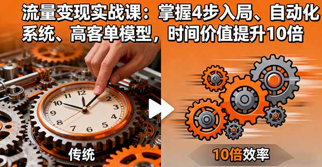 流量变现实战课：掌握4步入局、自动化系统、高客单模型，时间价值提升10倍-heixma