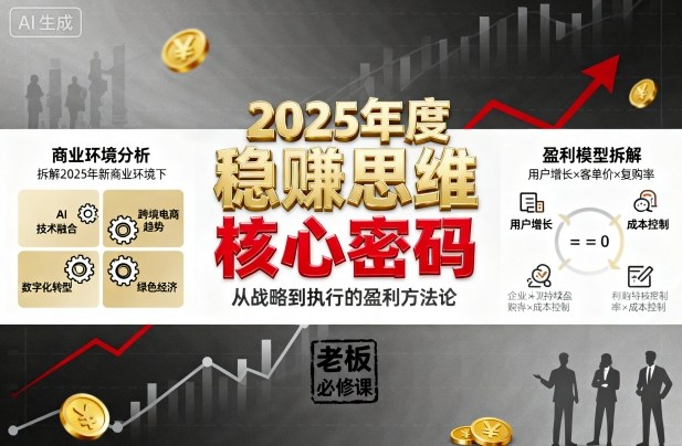 2025年度稳賺思维老板创业营，拆解2025年新商业环境下，企业实现持续盈利的核心密码-heixma