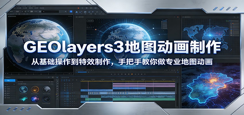 GEOlayers3地图动画制作：从基础操作到特效制作，手把手教你做专业地图动画-heixma