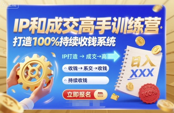 带你成为IP和成交高手的训练营，打造100%持续收钱系统-heixma