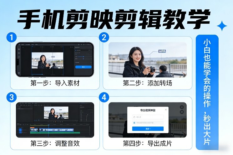 手机剪映剪辑教学，小白也能学会的操作，秒出大片-heixma