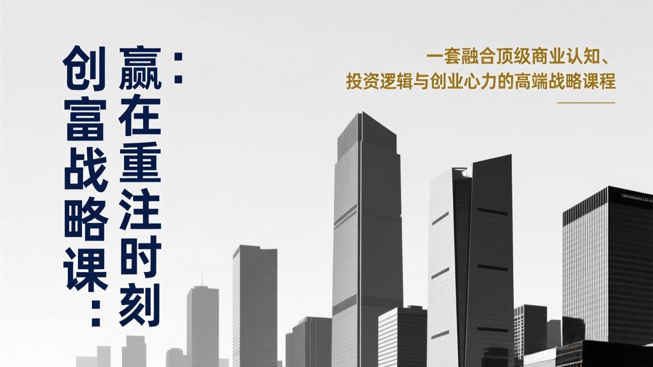 《创富战略课：赢在重注时刻》一套融合顶级商业认知、投资逻辑与创业心力的高端战略课程-heixma