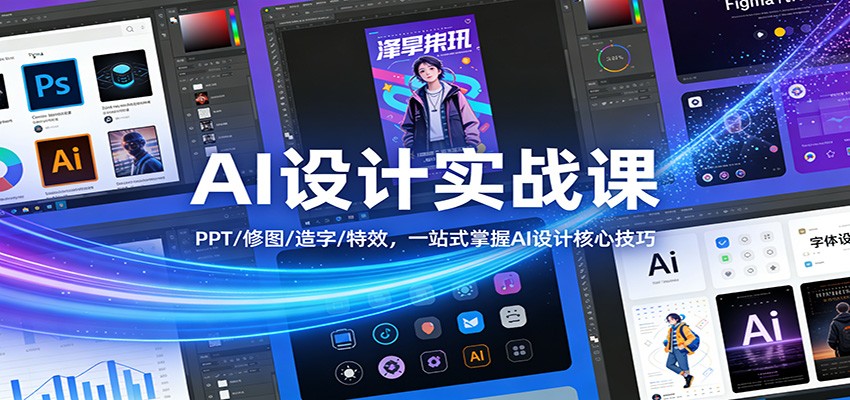 AI设计实战课：PPT/修图/造字/特效，一站式掌握AI设计核心技巧-heixma
