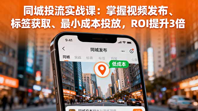 同城投流实战课：掌握视频发布、标签获取、最小成本投放，ROI提升3倍-heixma
