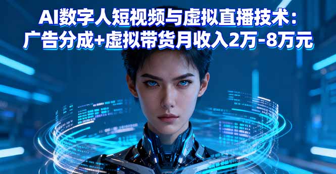 AI数字人短视频与虚拟直播技术：广告分成+虚拟带货月收入2万-8万元-heixma