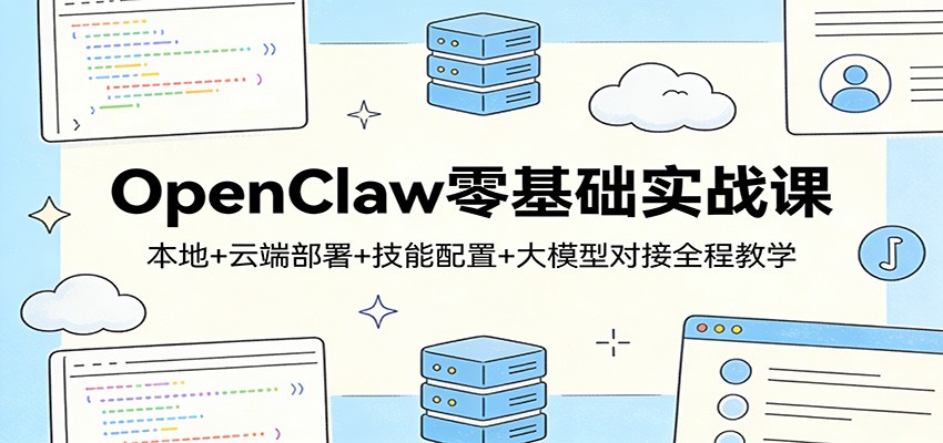 OpenClaw零基础实战课：本地+云端部署+技能配置+大模型对接全程教学-heixma