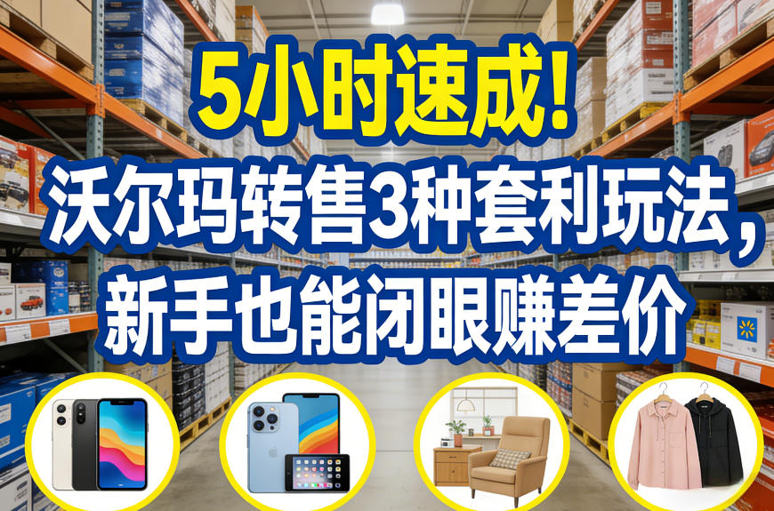 5小时速成！沃尔玛转售3种套利玩法，新手也能闭眼賺差价-heixma