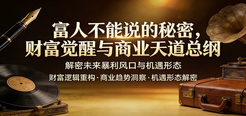 富人不能说的秘密，财富觉醒与商业天道总纲，解密未来暴利风口与机遇形态-heixma