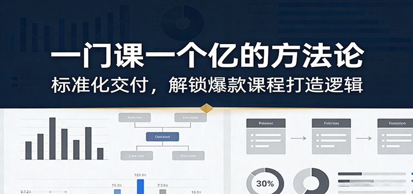 一门课一个亿的方法论：标准化交付，解锁爆款课程打造逻辑-heixma