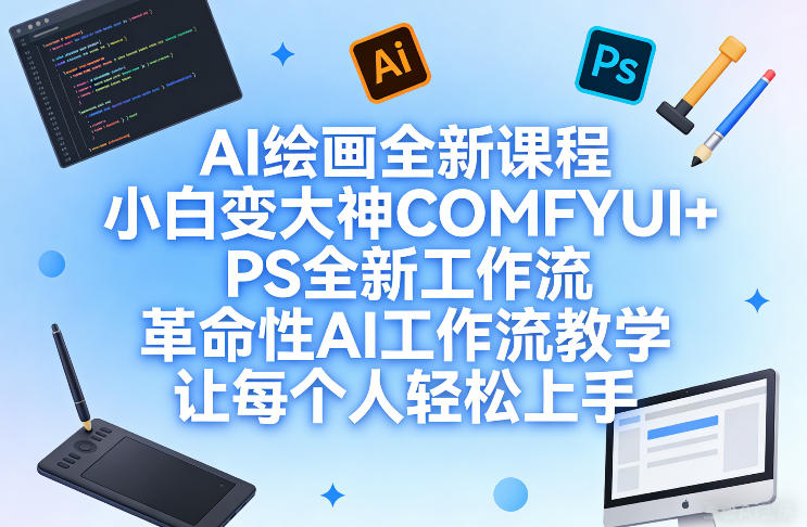AI绘画全新课程，小白变大神COMFYUI+PS全新工作流，革命性AI工作流教学，让每个人轻松上手-heixma