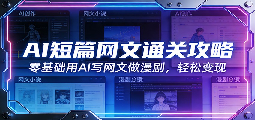 AI短篇网文通关攻略：零基础用AI写网文做漫剧，轻松变现-heixma