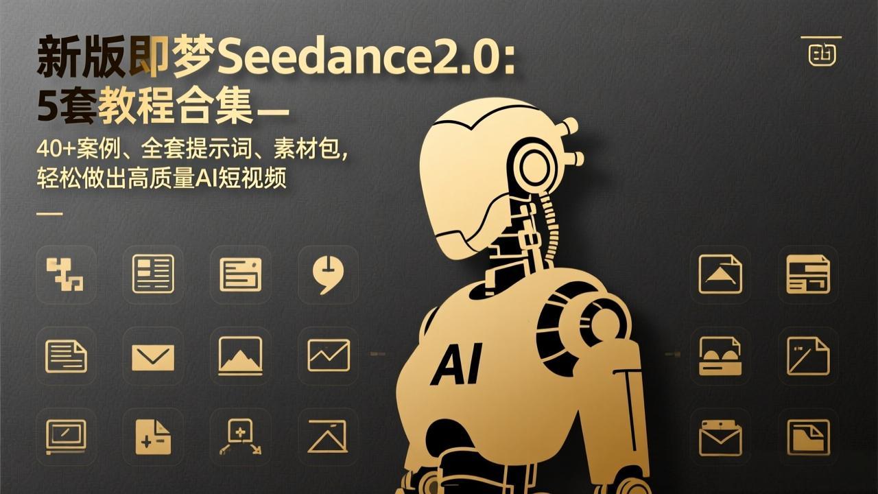 新版即梦Seedance2.0：5套教程合集，40+案例、全套提示词、素材包，轻松做出高质量AI短视频-heixma