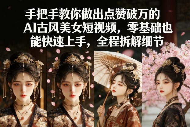 手把手教你做出点赞破万的AI古风美女短视频，零基础也能快速上手，全程拆解细节-heixma
