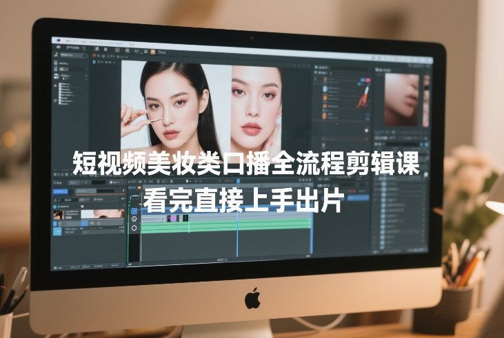 短视频美妆类口播全流程剪辑课，看完直接上手出片-heixma