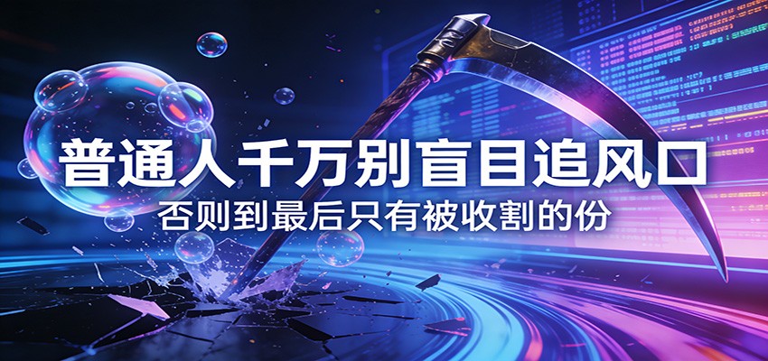 付费文章《通人千万别盲目追风口》否则到最后只有被收割的份-heixma