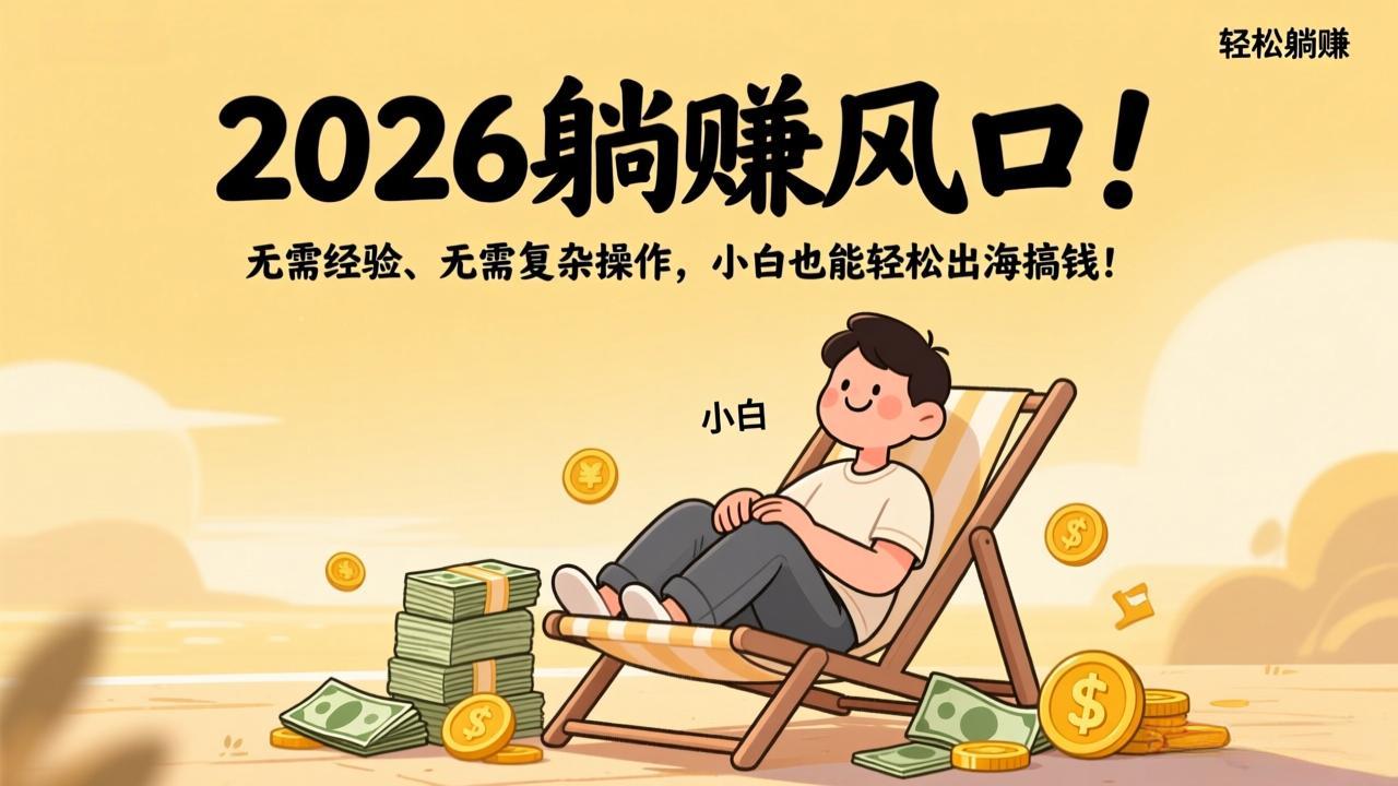 2026躺赚风口！无需经验、无需复杂操作，小白也能轻松出海搞钱！-heixma