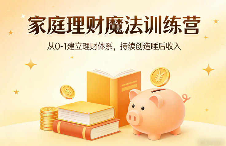 家庭理财魔法训练营，从0-1建立理财体系，持续创造睡后收入-heixma