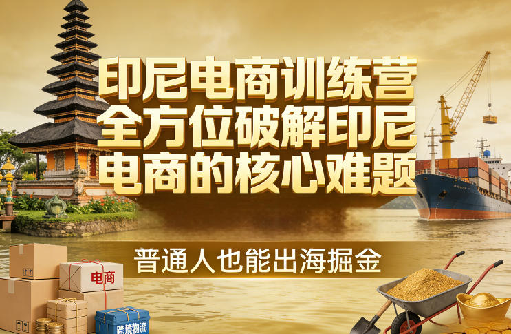 印尼电商训练营，全方位破解印尼电商的核心难题，普通人也能出海掘金-heixma