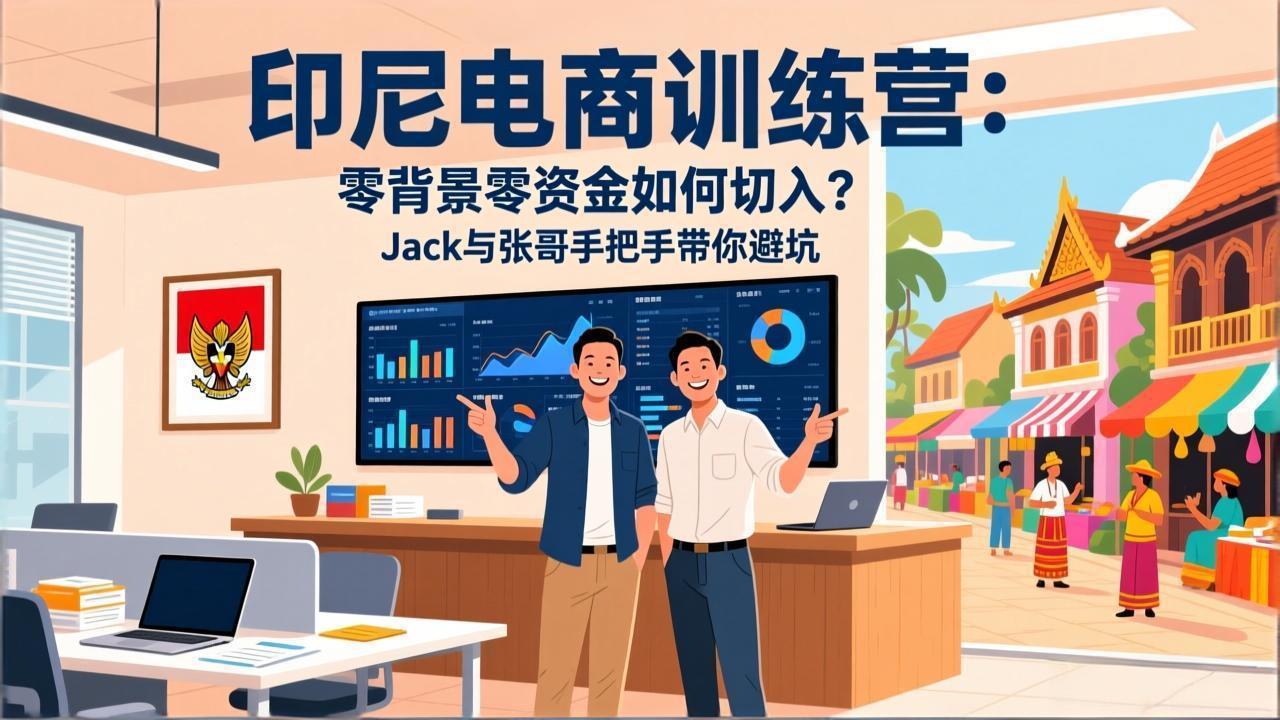 印尼电商训练营：零背景零资金如何切入？Jack与张哥手把手带你避坑-heixma