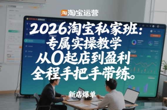 2026淘宝私家班：专属实操教学，从0起店到盈利，全程手把手带练(更新26年2月)-heixma