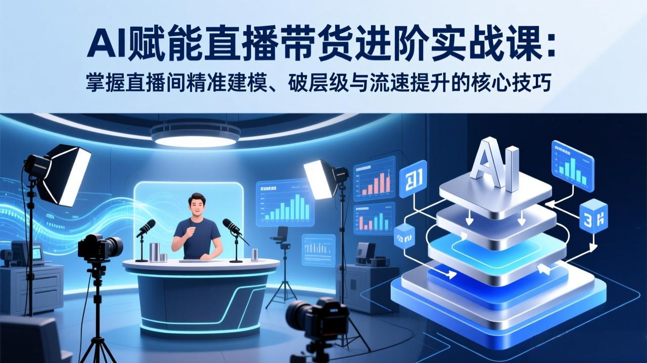 AI赋能直播带货进阶实战课：掌握直播间精准建模、破层级与流速提升的核心技巧-heixma