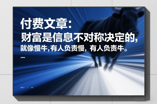 付费文章：财富是信息不对称决定的，就像慢牛，有人负责慢，有人负责牛-heixma