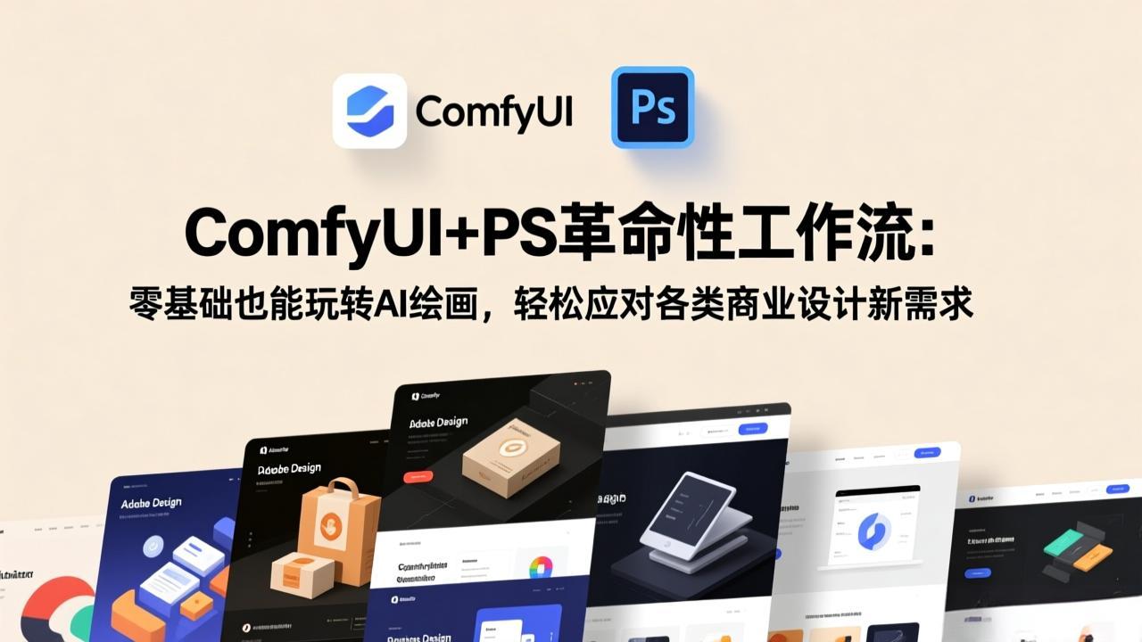 ComfyUI+PS革命性工作流：零基础也能玩转AI绘画，轻松应对各类商业设计新需求-heixma