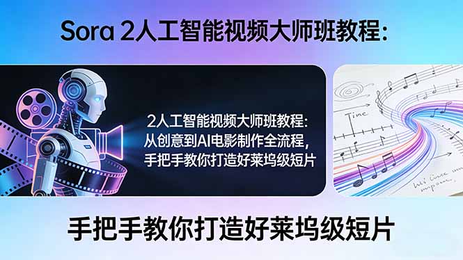 Sora 2人工智能视频大师班教程：从创意到AI电影制作全流程，手把手教你打造好莱坞级短片-heixma