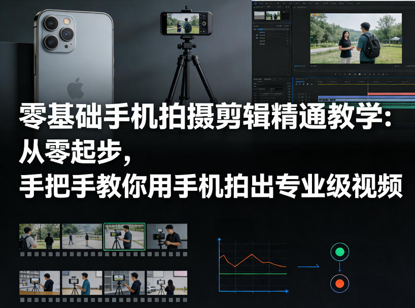 零基础手机拍摄剪辑精通教学：从零起步，手把手教你用手机拍出专业级视频-heixma