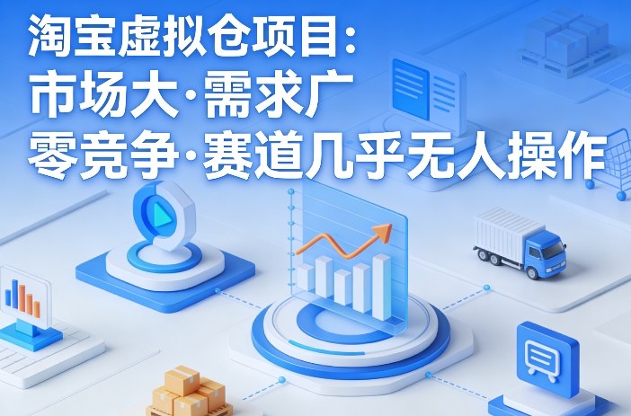 淘宝虚拟仓项目，市场大，需求广，零竞争，赛道几乎没人操作-heixma