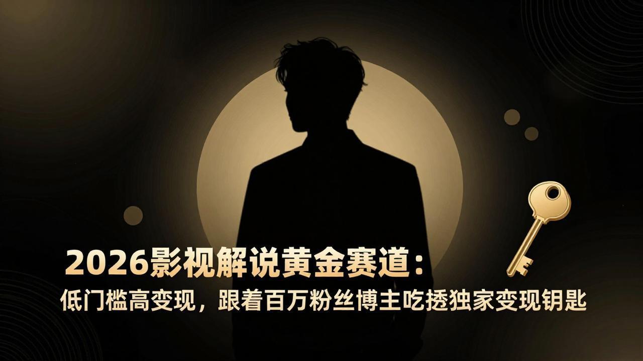 2026影视解说黄金赛道：低门槛高变现，跟着百万粉丝博主吃透独家变现钥匙-heixma