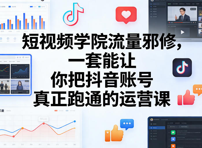 短视频学院流量邪修，一套能让你把抖音账号真正跑通的运营课-heixma