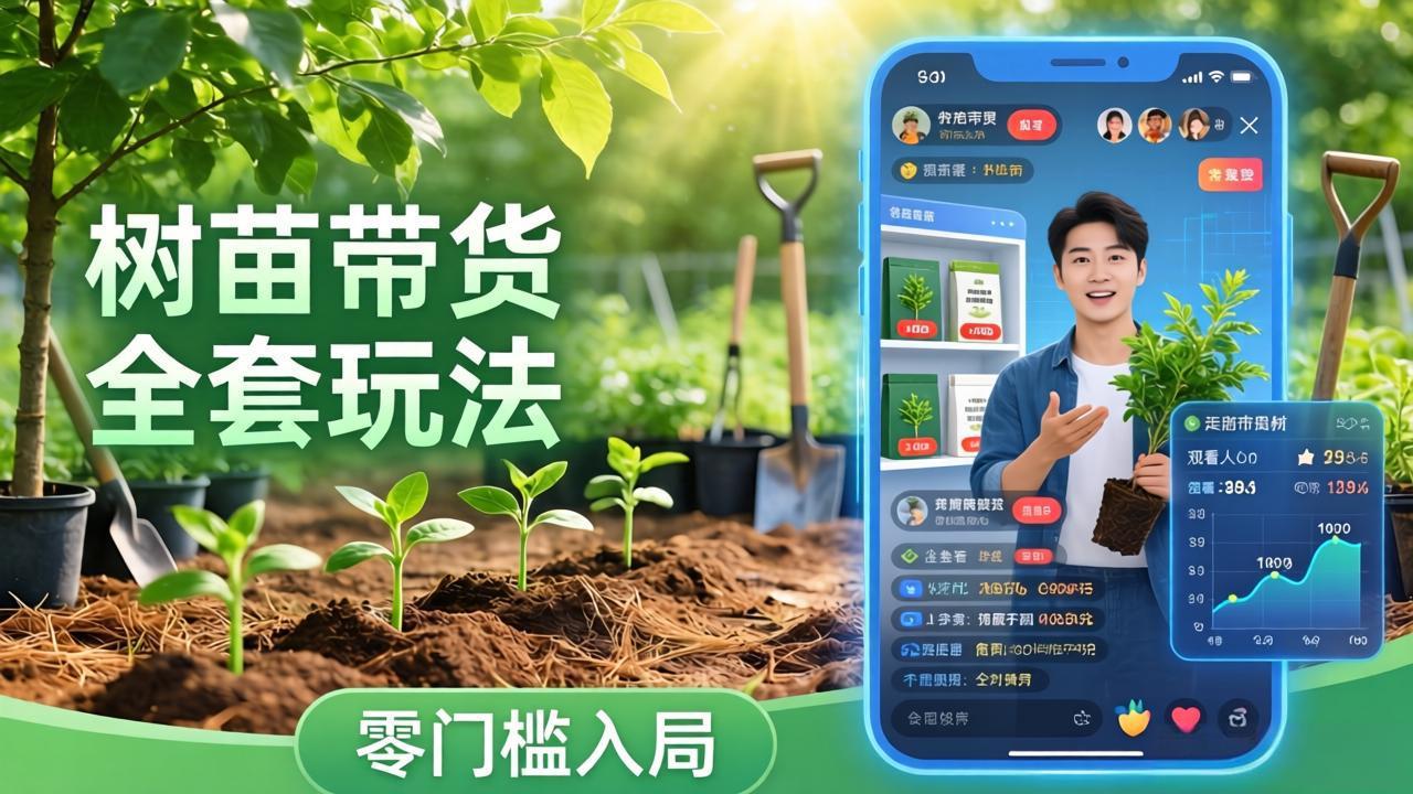 视频号AI树苗带货全套玩法：零门槛入局，掌握豆包、千问等AI工具制作树苗视频的全套流程-heixma