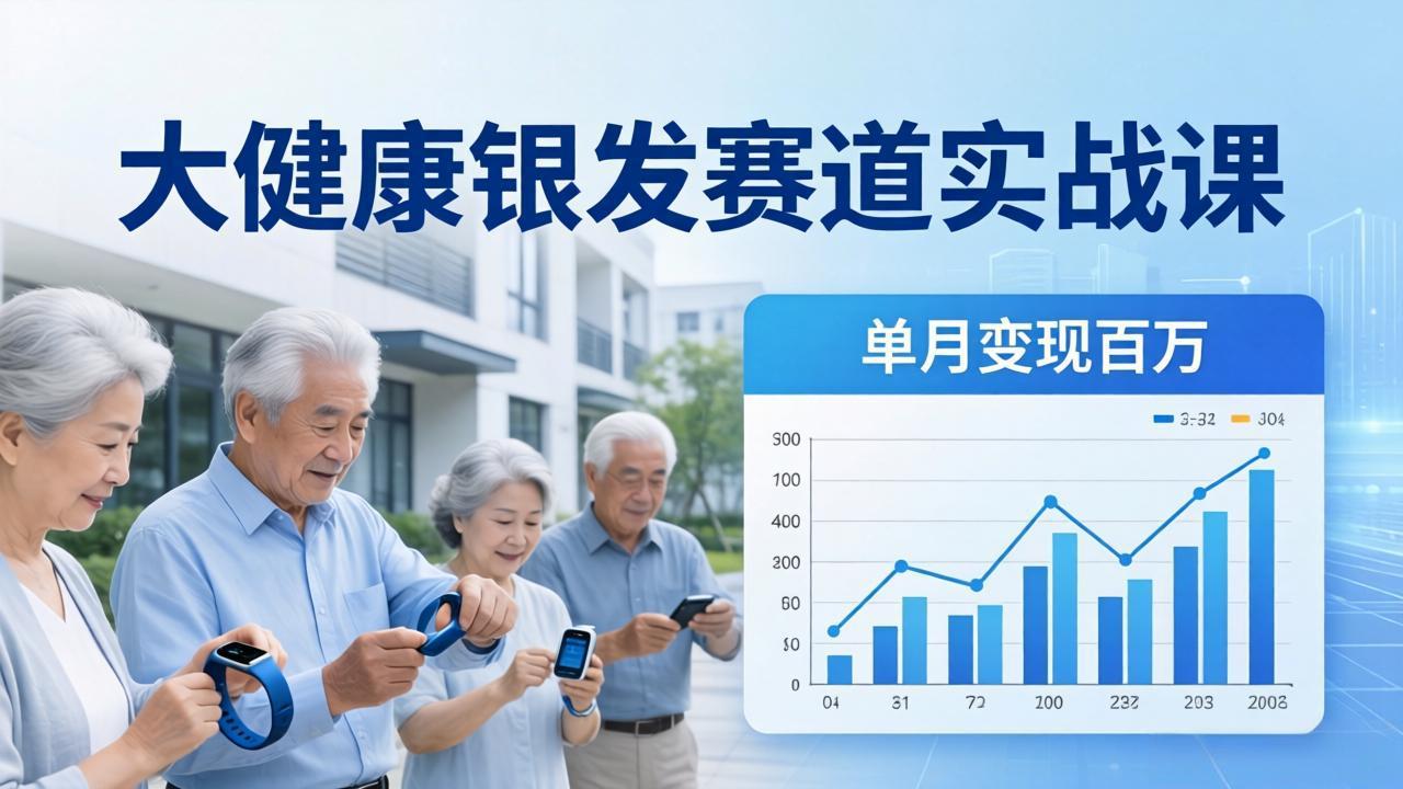 大健康银发赛道实战课：拆解视频号线索型 IP 单月变现百万逻辑，教你精准获客高效变现-heixma