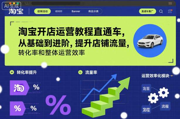 淘宝开店运营教程直通车，从基础到进阶，提升店铺流量，转化率和整体运营效率(更新26年3月24日)-heixma