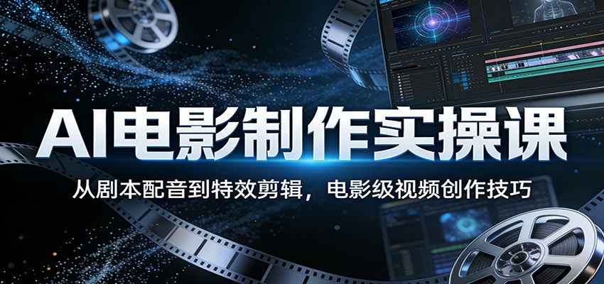 AI电影制作实操课：从剧本配音到特效剪辑，电影级视频创作技巧-heixma