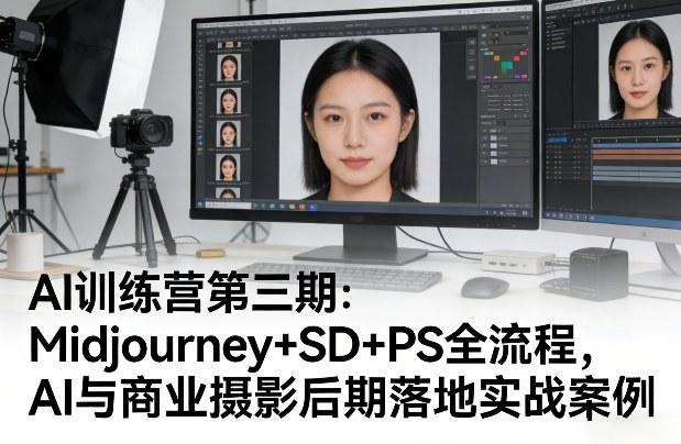 AI训练营第三期：Midjourney+SD+PS全流程，AI与商业摄影后期落地实战案例-heixma