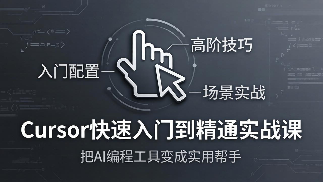Cursor快速入门到精通实战课：入门配置+高阶技巧+场景实战，把AI编程工具变成实用帮手-heixma