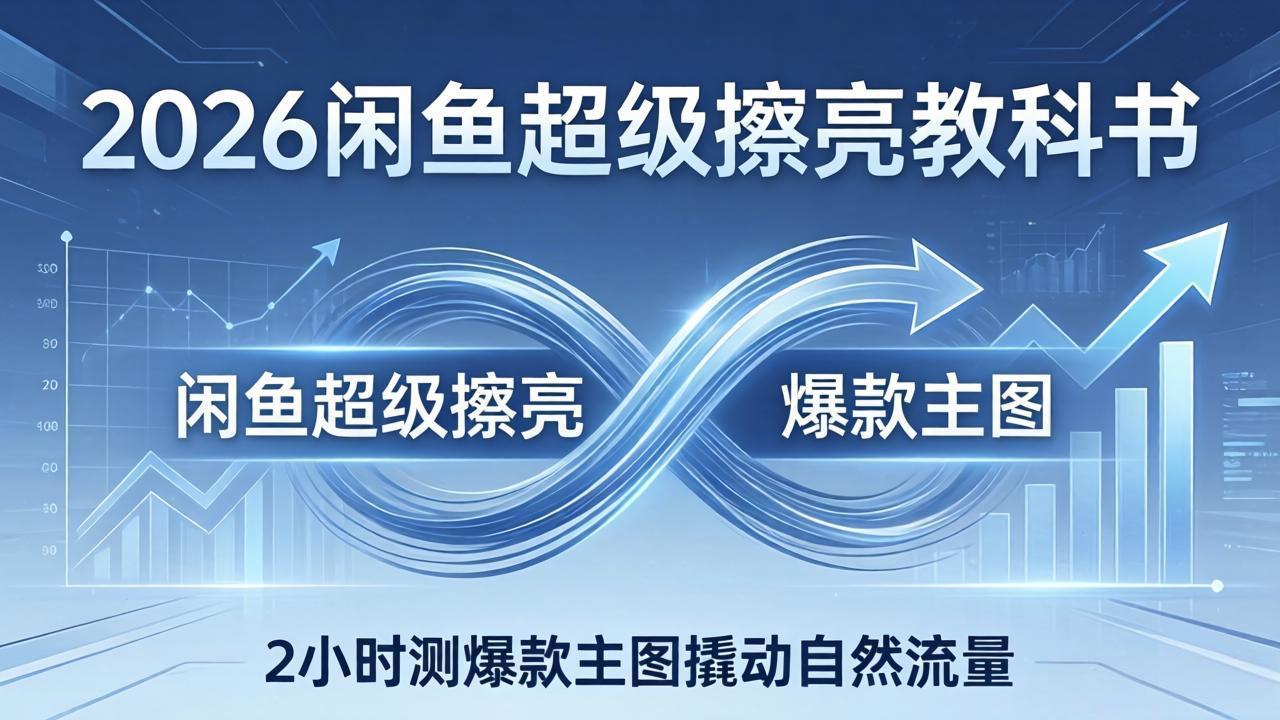 2026闲鱼超级擦亮教科书：底层逻辑出价×转化率，2小时测爆款主图撬动自然流量-heixma