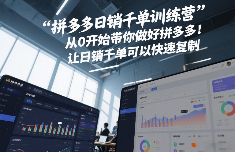 拼多多日销千单训练营，从0开始带你做好拼多多，让日销千单可以快速复制(更新26年3月)-heixma