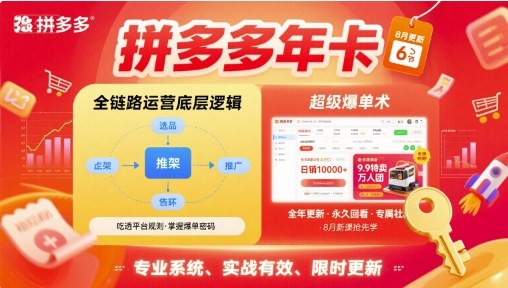 拼多多年卡，拼多多全链路运营底层逻辑，超级爆单术【更新26年3月29日】-heixma
