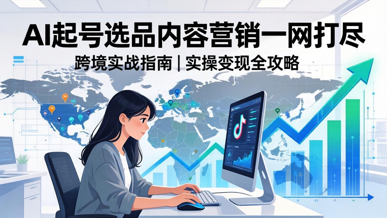 2026 TikTok 跨境AI实操：从零基础到变现全流程，AI起号选品内容营销一网打尽-heixma
