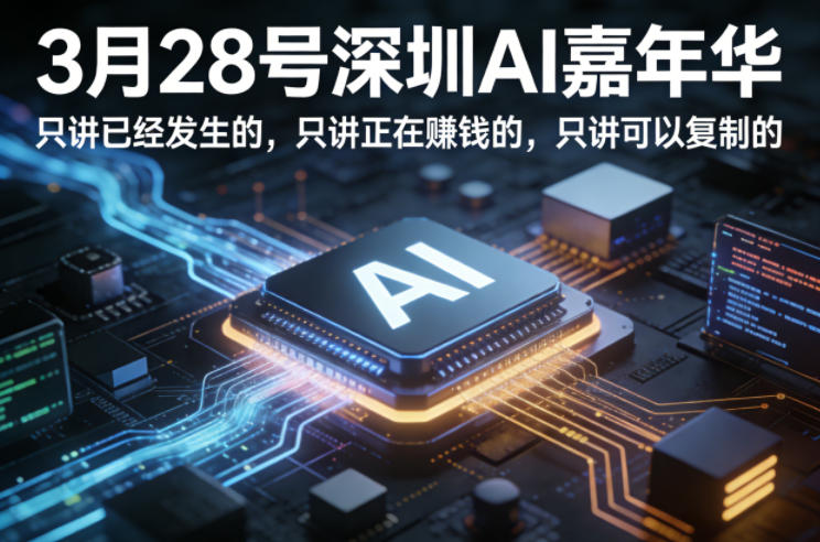3月28号深圳AI嘉年华，只讲已经发生的，只讲正在賺钱的，只讲可以复制的-heixma