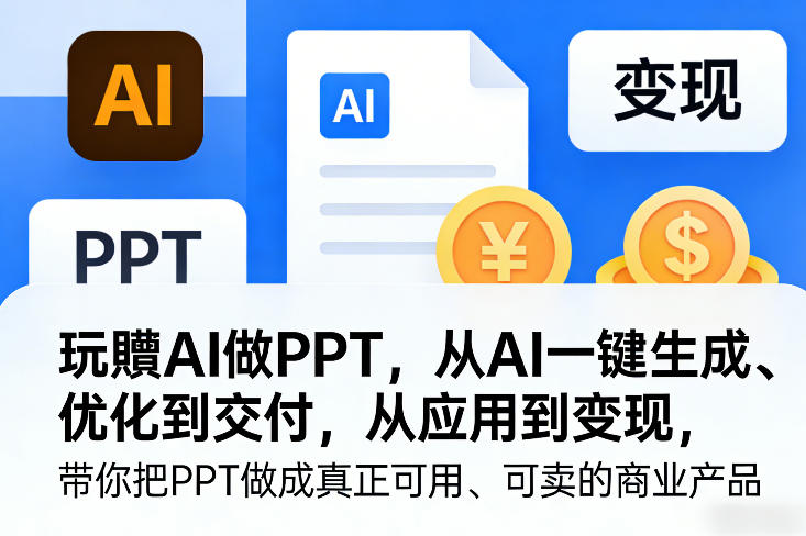 玩賺AI做PPT，从AI一键生成、优化到交付，从应用到变现，带你把PPT做成真正可用、可卖的商业产品(更新0401)-heixma