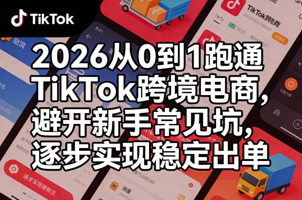 2026从0到1跑通TikTok跨境电商，避开新手常见坑，逐步实现稳定出单-heixma