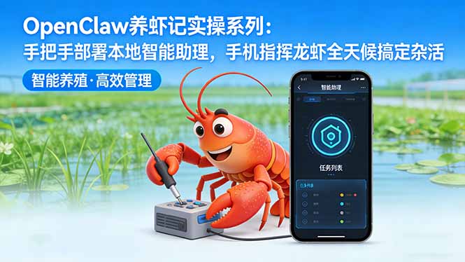 OpenClaw养虾记实操系列-更新：手把手部署本地智能助理，手机指挥龙虾全天候搞定杂活-heixma