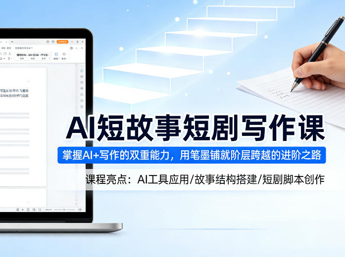AI短故事短剧写作课，掌握AI+写作的双重能力，用笔墨铺就阶层跨越的进阶之路-heixma